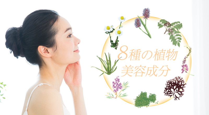 ８種の植物美容成分でお肌に潤いとハリを