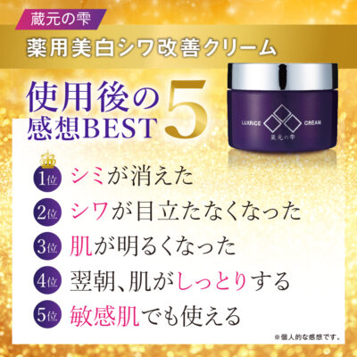 【蔵元の雫】薬用美白シワ改善クリーム