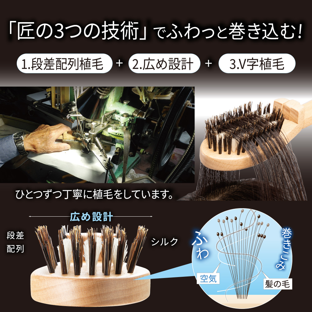 ふわつやブラシ 絹花プレミアム